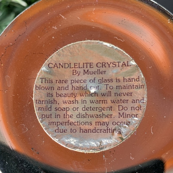 Vintage CANDLELITE CRYSTAL silver hand cut glass vase By Mueller - Picture 9 of 9